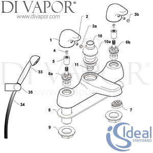 Ideal Standard Sandringham/Sl Bath Shower Mixer Tap Spare Parts - IDL DV 278